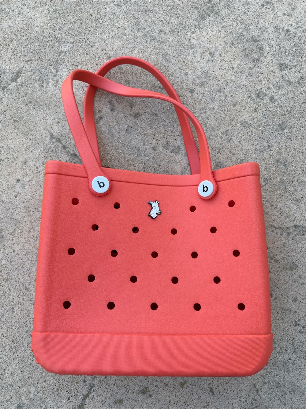 Orange Rubber Beach Travel Gym Market School Carry Tote Bag